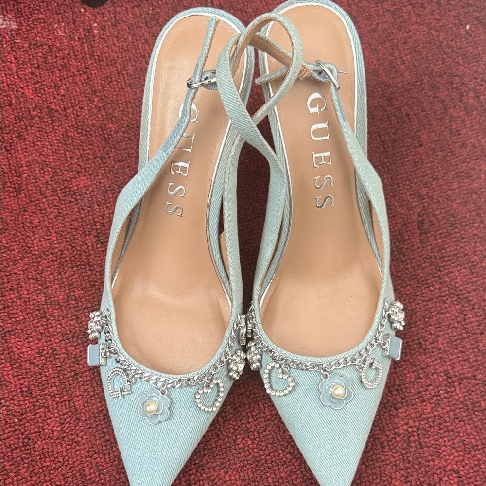 GUESS Blue Embellished Heels